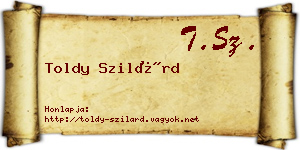 Toldy Szilárd névjegykártya